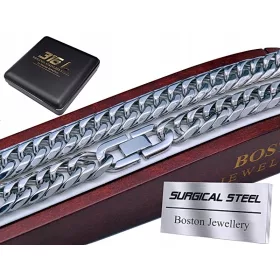    VASTAG EZÜST LÁNC FÉRFI NYAKLÁNC, 316L SEBÉSZETI ACÉL 9 MM