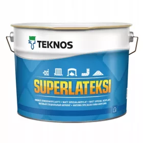   Akril festék betonra, fára, bútorra, fémre, falra Teknos 2,7 l, matt fehér