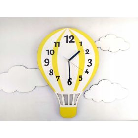   Óra a gyerekszobába - Falóra léggömbfelhők skandináv stílusú sárga