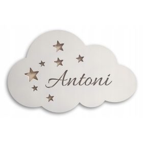   Gyermek éjszakai lámpa - LED -es éjjeli lámpa a gyermek nevének felhőjével