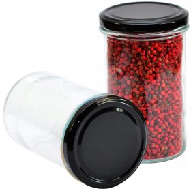    12x tartósító tégely 500 ml mézes tégely egyszerű üvegedény fi82