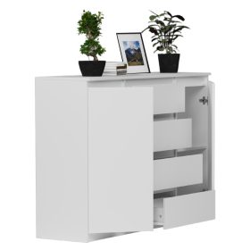Divatos komód 160 SZEKRÉNY 4 DB. 3 PALC FEHÉR R160S4