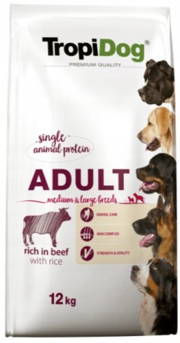 Száraz kutyaeledel - Tropidog BEEF Marhahús 12 kg csirke nélkül allergiásoknak