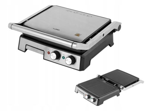  Lund 67457 Összecsukható elektromos grill, ezüst/szürke 2000 W