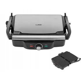    Kontakt, panini, összecsukható, hagyományos elektromos grill Lund 67458 ezüst/szürke 1600 W