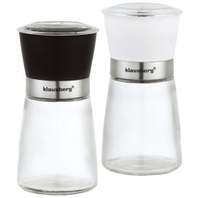   Konyhai daráló - Klausberg kézi daráló, üveg, 160 g, fehér, fekete, átlátszó