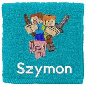   Törölköző - Minecraft törülköző + név 70x140cm gyermek hímzéshez