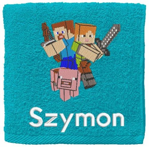 Törölköző - Minecraft törülköző + név 70x140cm gyermek hímzéshez