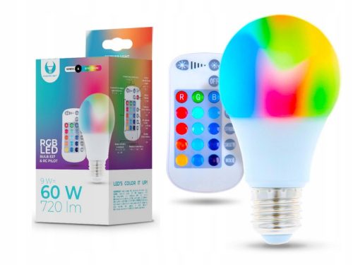 Izzó változó LED -színek E27 RGB +W +PITIT