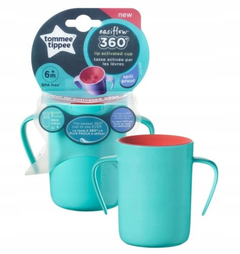 Bögre, üveg csecsemőnek - Tommee Tippee 360 fokos csésze 200 ml -es fogantyúval