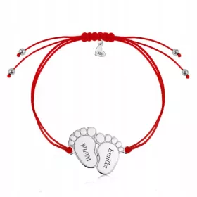  Ezüst zsinóros karkötő GRAWER Shine lábbal