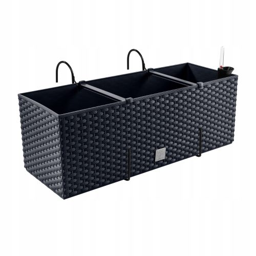  Prosperplast virágcserép 51,5 cm x 19,5 x 18,5 cm műanyag szürke és ezüst árnyalatú