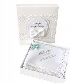 Keresztelő gyertya - Bho Baptism Robe + Boho Robe Box