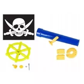   3 az 1-ben PIRATE BASIC SET - zászló, kormánylapát, távcső