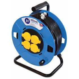 Hilark tekercs hosszabbító, kerti, 25 m, 4 db aljzat, kék