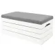 Pouf Troufa Wooden Pouf 80x40x35cm fehér nyílási kárpitos sebességváltó