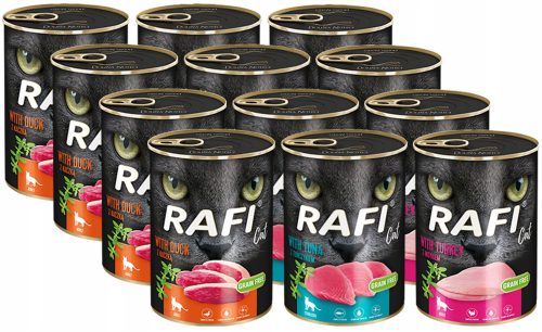 Konzerv macskáknak - Notecia rafi macska macska macska gabonafélék nélkül 12x400g