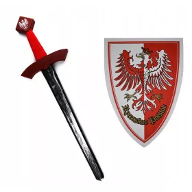   Kard, szablya jelmezhez - Állványkeményítő fa pajzs lengyel lovag