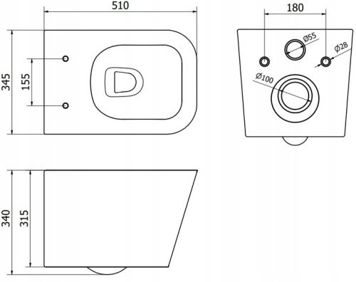MEXEN TEO vécécsésze PEREMETLEN PUHA ZÁRÓ ÜLÉS DUROPLAST SLIM