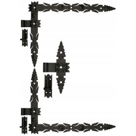   Tartozékok kerítésekhez - Dekoratív kovácsolt szögletes csuklópánt az ajtóhoz 600x460 mm 6el