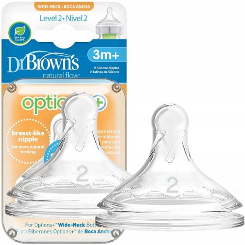 Szájrész cumisüveghez - Dr. Brown palack cumi cumi opciói+ 3m+ 2 db