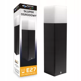    Négyzet alakú világítóoszlop Masterled, integrált LED-forrás, 32 cm, fekete