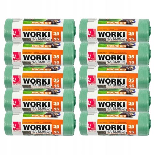 Szemeteszsákok - 10x BIOLÓGIAI BONTÓ SZEMÉTZSÁK 35L 15 DB