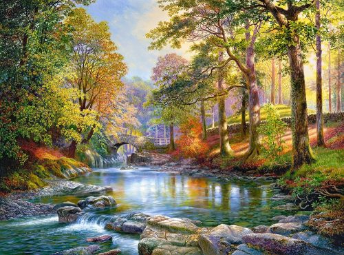 Klasszikus puzzle - PUZZLE PUZZLE LANDSCAPE RIVER FOREST 3000 CASTOR