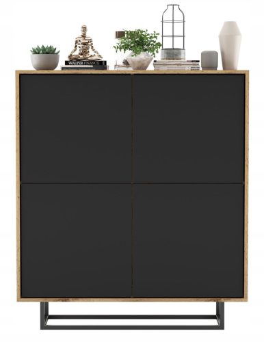  Loft TV komód, Loft Wotan grafit MAT szekrény, 113 cm