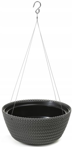  Lamela virágcserép 24 cm x 24 x 13,2 cm átmérője 24 cm műanyag fekete