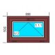 Ablak - PVC Windows 800x500 U Dark Oak Bilateral
