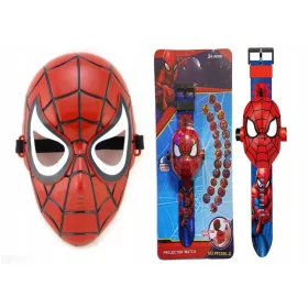 Fiú jelmez - SPIDERMAN SZETT ÓRA, 3D PROJEKTOR + MASZK