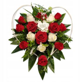   Virág dekoráció - Dísz dedikációval a NAGYI/NAGYAPA sírjára