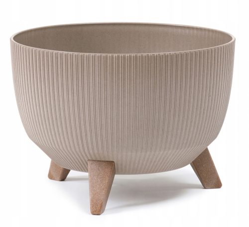  Lamela virágcserép 33 cm x 33,2 x 18,5 cm átmérője 33,2 cm műanyag krém, barna és bézs árnyalatok