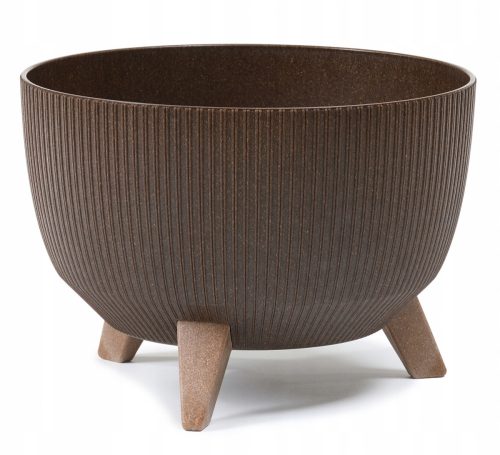 Lamela virágcserép 33 cm x 33 x 18,5 cm átmérő 33,2 cm műanyag barna és bézs árnyalatok