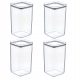 Élelmiszertartó - 4 db CRYSTAL konyhai edénykészlet, 1,5 literes négyzet