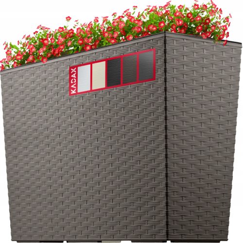  Kadax virágcserép 56 cm x 19 x 36 cm műanyag, barna és bézs árnyalatokkal