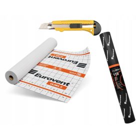   Eurovent párazáró fólia 50 x 1,5 x 0,5 mm 115 g/m² + TÖRÖTT KÉS KÉS 18MM UNIVERZÁLIS