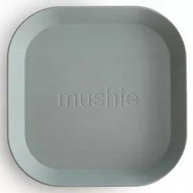   Tál, csészealj csecsemőknek - Mushie négyzet alakú tányér négyzet zsálya 1dc