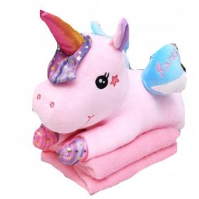   Baba takaró - Takaró párnával 2in1 kabala egyszarvú rózsák