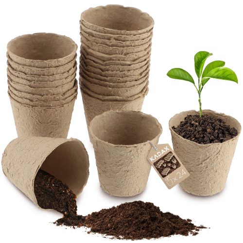  Kadax virágcserép 8,5 cm x 8,5 x 8,3 cm átmérőjű 8,5 cm tőzegbarna és bézs árnyalatú