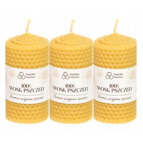   Gyertya - Hagyományos mézelő méhviasz gyertya Pasieka Zen 3 db.