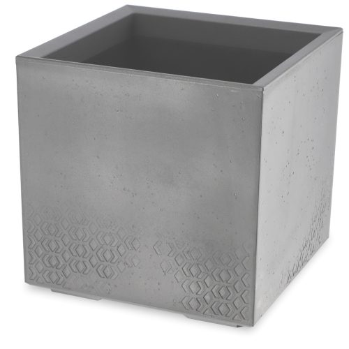  Kadax virágcserép 40 cm x 40 x 39 cm műanyag szürke és ezüst árnyalatú