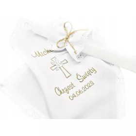   Keresztelő gyertya - Gromnica + Baptism Robe, keresztelő készlet