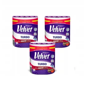   Konyharuha - VELVET Papírtörlő SUPER STRONG Turbo 3 rétegű, 3 db