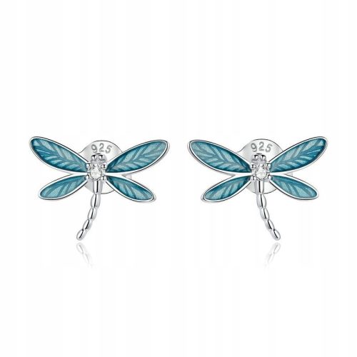  Fraise S925 ezüst fülbevaló celadon szitakötőkkel
