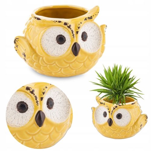 Virágcserepek - Duwen virágcserép 13 cm x 13 x 8 cm átmérőjű 10 cm kerámia sárga és arany árnyalatok