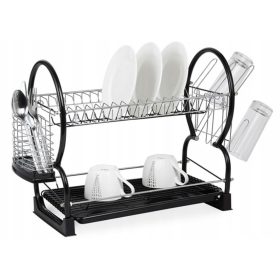   Edény szárító - Érendszeri szárító dupla szintű csatorna egy tálcával