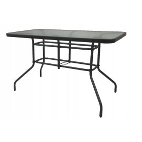   Kerti asztal, fotel - Üvegkert asztal a teraszhoz 120x70 cm 6os.