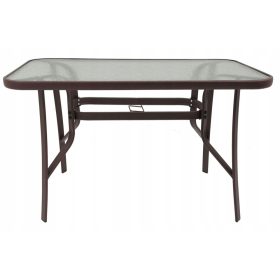   Kerti asztal, fotel - Üvegkert asztal a teraszhoz 150x80 cm 8os.